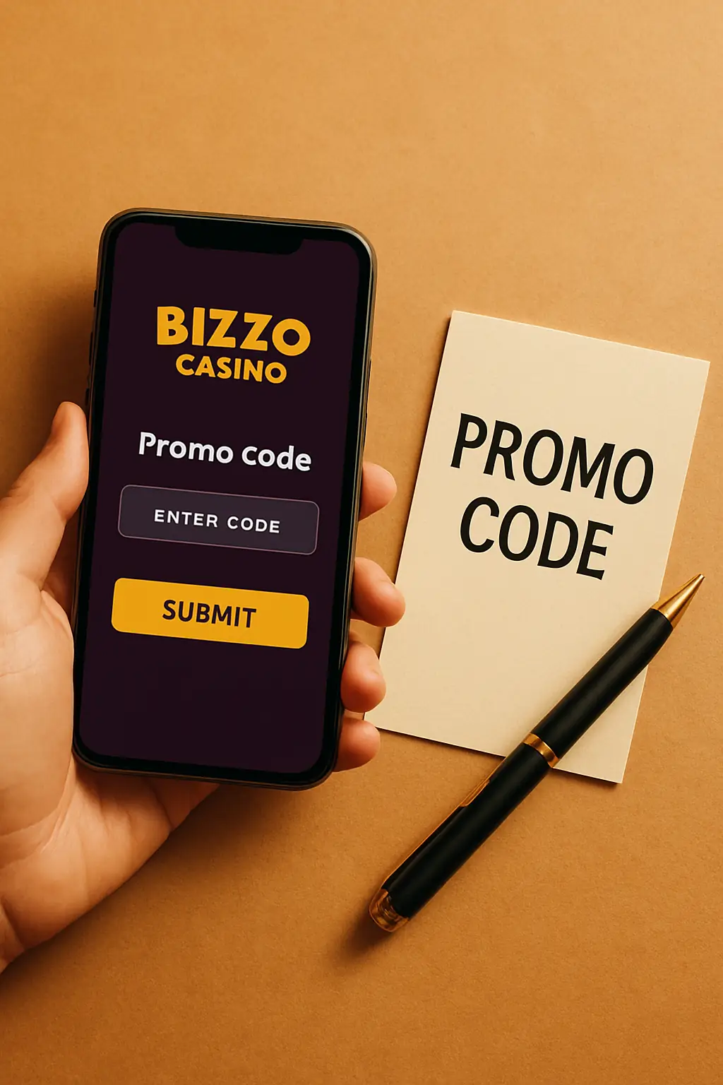 Bizzo Casino Bonus Code visual guide for Bizzo Casino