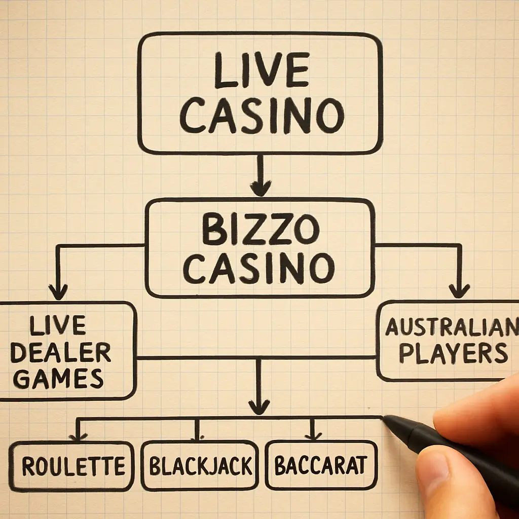 Bizzo Casino Live Dealer Games Australia visual guide for Bizzo Casino