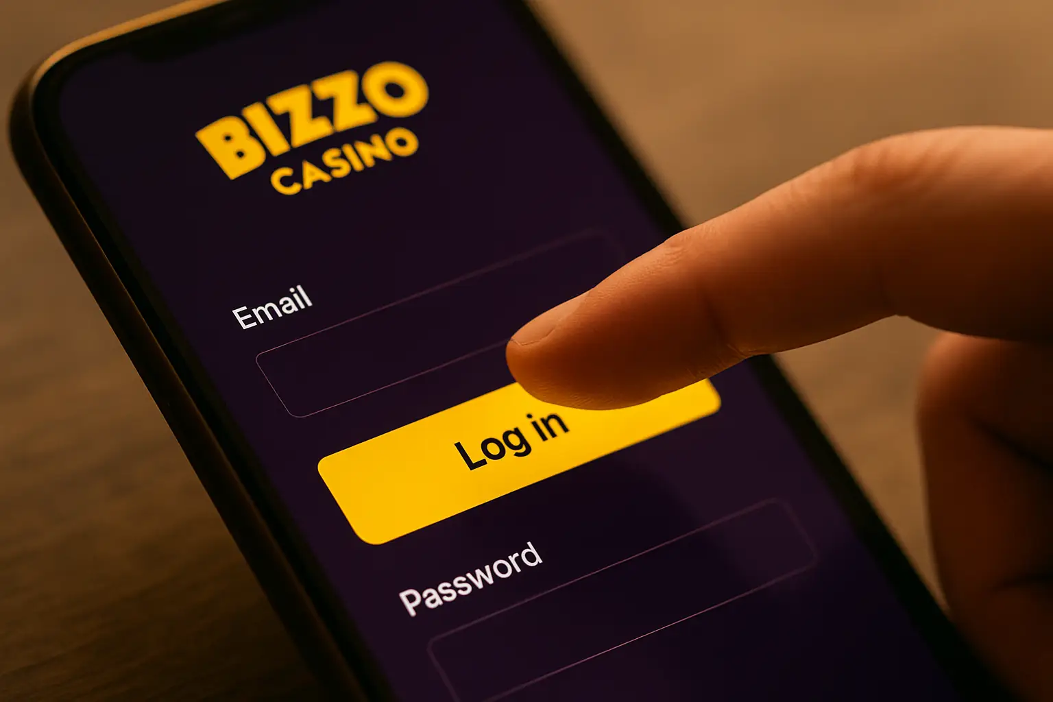 Bizzo Casino Login visual guide for Bizzo Casino